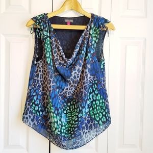 Vince Camuto Animal Print Sleeveles Cowl, Small